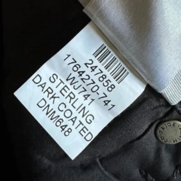 PAIGE Verdugo Ankle Jeans – Sterling Dark Coated – Size 25 - Picture 6 of 10